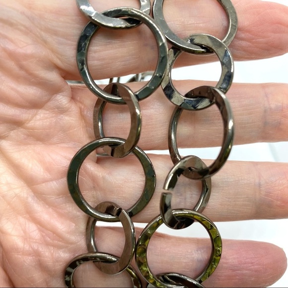 Gunmetal Link Long Necklace - Picture 5 of 9